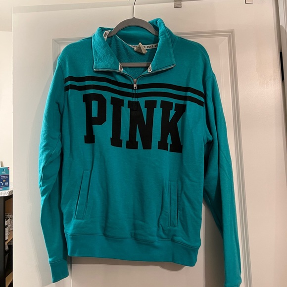 PINK Crewneck Collared Sweatshirts - Picture 1 of 6